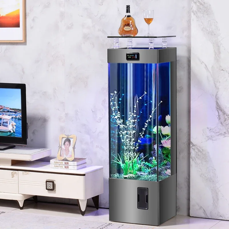 

2024 new smart fish tank ecological lazy water-free small and medium-sized living room household goldfish tank aquarium full set