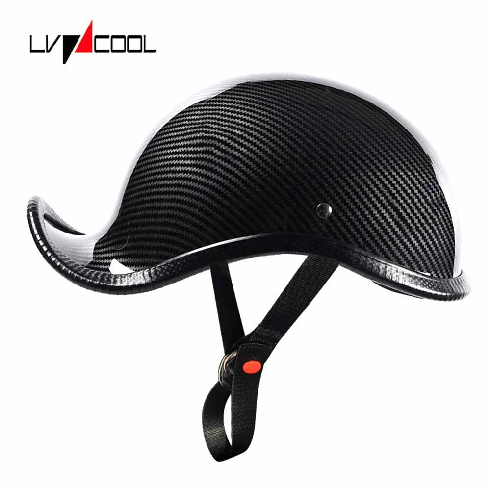 LVCOOL Baseball Cap Helmet Motorcycle Retro Helmets Summer Open Face Scooter for Cruiser Chopper Women Men D Type-XL