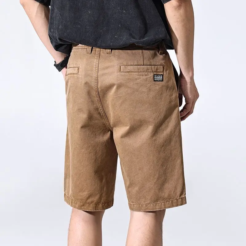 

JXN2032 Summer American casual shorts men's new design sense splicing work trousers son loose straight five in the trousers