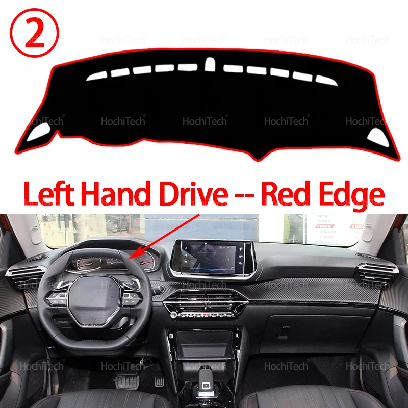 Dashboard Mat for Peugeot 2008 E-2008 208 E208 GT 2019-2022 Anti-Slip Pad Sunshade Cushion Sunshield Nonslip Anti-UV Accessories view 3