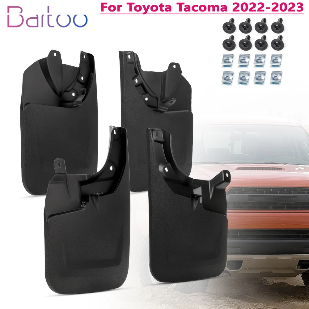 

4PCS Mud Flaps Splash Guards Fender Front Rear Mud Guards Splash With Hardware For Toyota Tacoma 2022-2023 LKT182