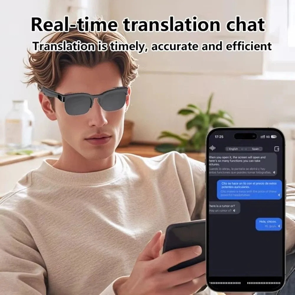 AI Translation Translation Smart Glasses 144 Languages Bluetooth 6.0 AI Translation Glasses Conversation Recording