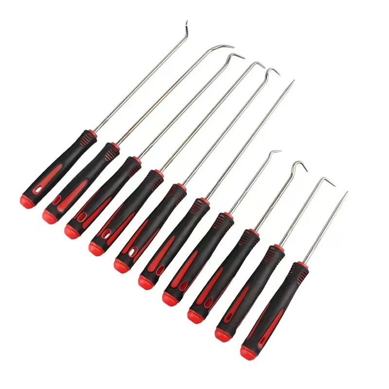 المهنية 10 قطعة المضادة للانزلاق هوك اختيار مجموعة النفط ختم أداة إزالة الصواميل طوقا مجتذب إصلاح السيارات مفك هوك أداة