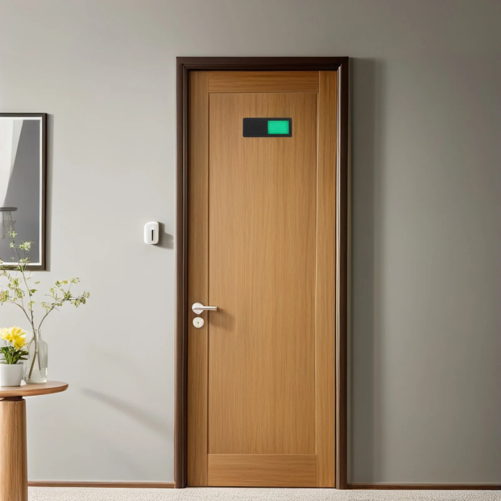 

2pcs Door Signboard For Bathroom Toilet Vacant Occupied Slide Indicator Abs Self-Adhesive Privacy Doorplate Restroom