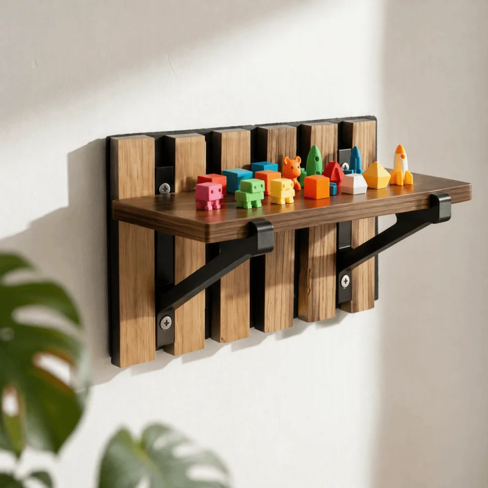 3D Printed Soundproof Board Storage Rack Easy Installation Wall Mount Acoustic Panel Shelf Simple Installation