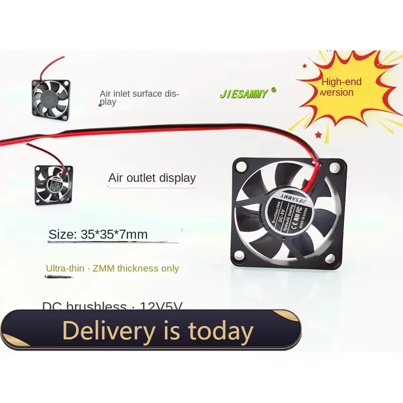 pa JIESAMMY 3507 High Speed Version 3.5CM Hydraulic 35 * 35 * 7MM Mini 12V 5V Cooling Fan35*35*7MM
