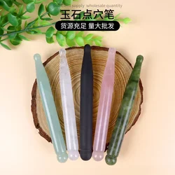 Natural Jade Face Acupuncture Point Guasha Massage Stick SPA Therapy Rose Quartz Jade Stone Gua Sha Scraping Massager Массажер