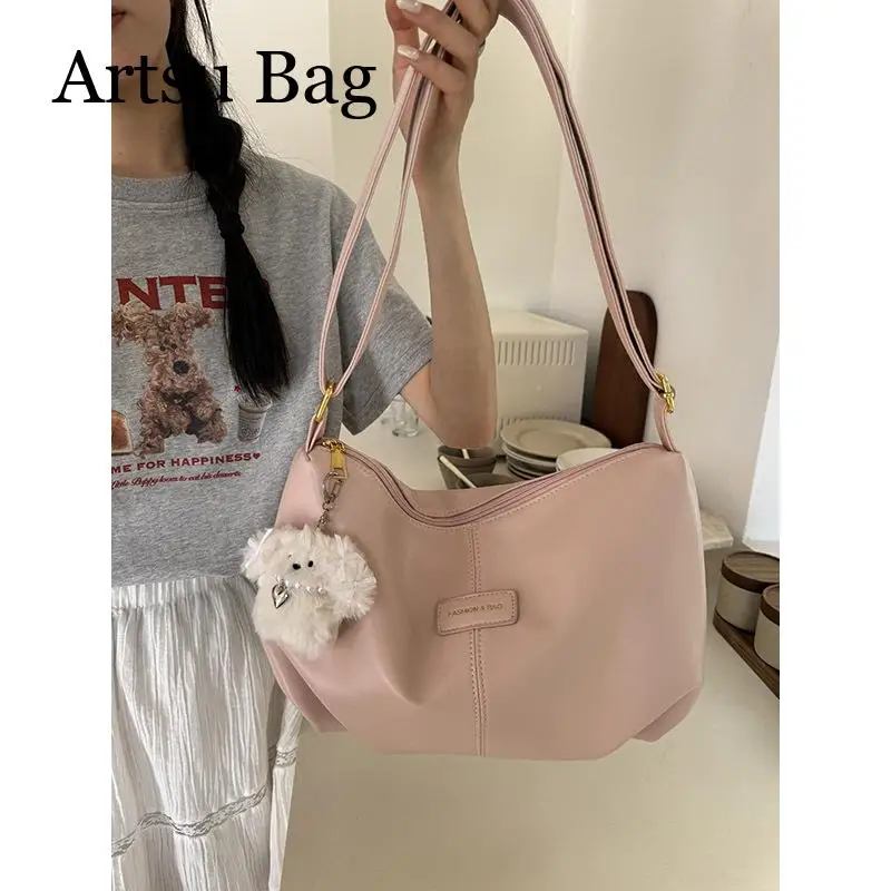 Student Leisure Tote Bag Women's Handbag 2024 New Trendy Korean Versatile Large Capacity Shoulder Crossbody Bag