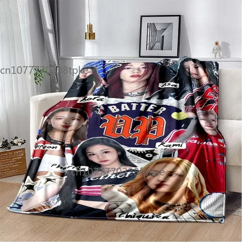 

KPOP BABYMONSTER Super Girl Music Blankets,Kid's Baby Throw Blanket,for Bedroom Living Room Sofa Bed Car, Brithday Gift