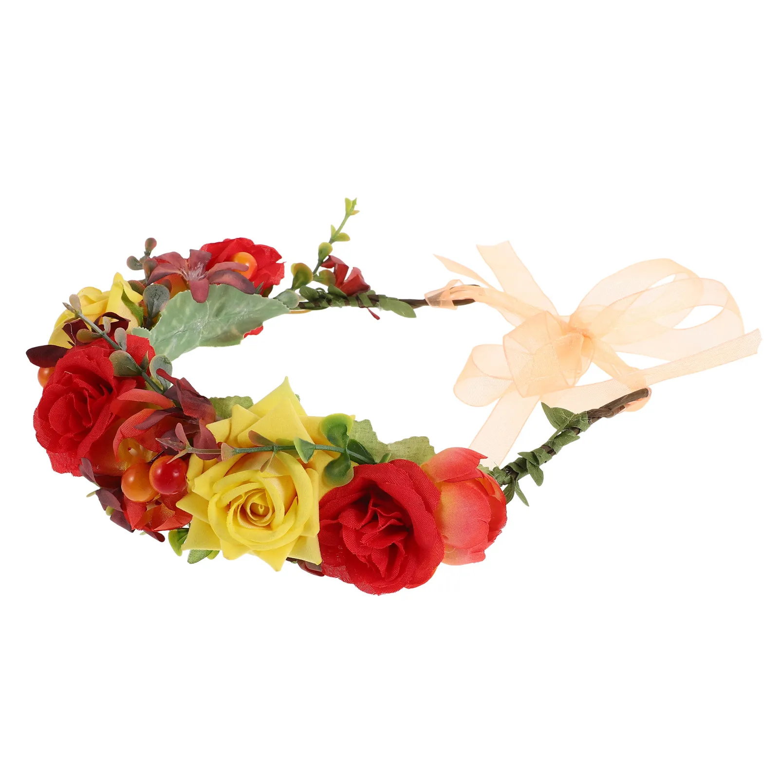 1Pcs Rose Flower Hair Hoop Lightweight Comfortable for Wedding Bridal Party Carnival Masquerade Photo Shoot Family Selfie Prop