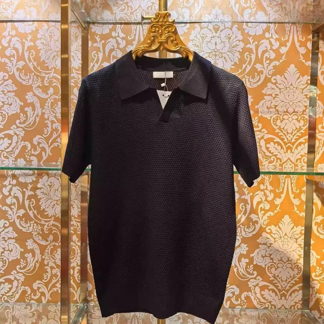 BC Italy Embroidered Old Money Style Men's Lapel Knitted POLO Shirt