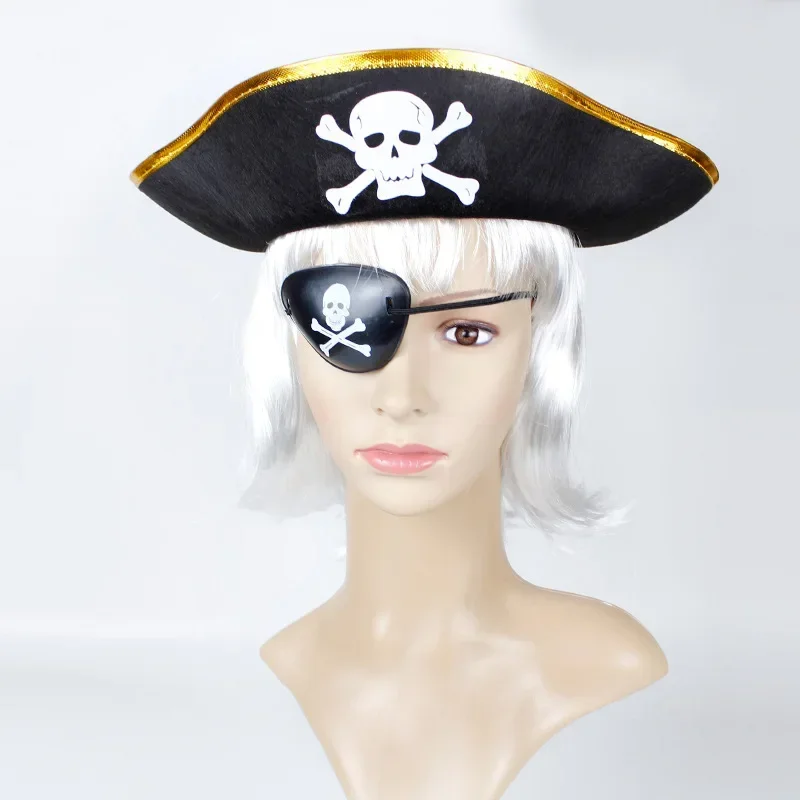 Pirate Pirate Hat Adult Children Captain Hat Caribbean Pirate Eye Mask Halloween Prop Set