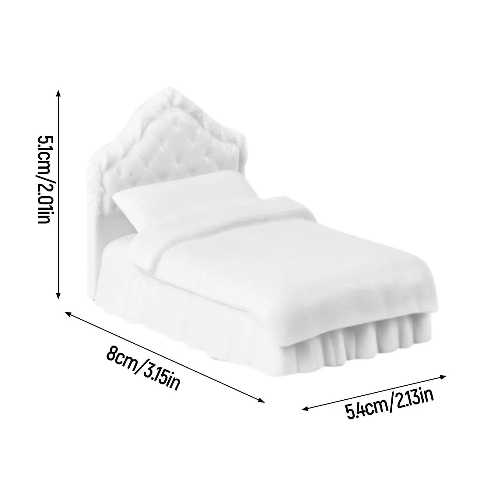 Dollhouse Furniture Bed 1 25 Scale Plastic Mini Kit Model Decor for Doll House Indoor Layout