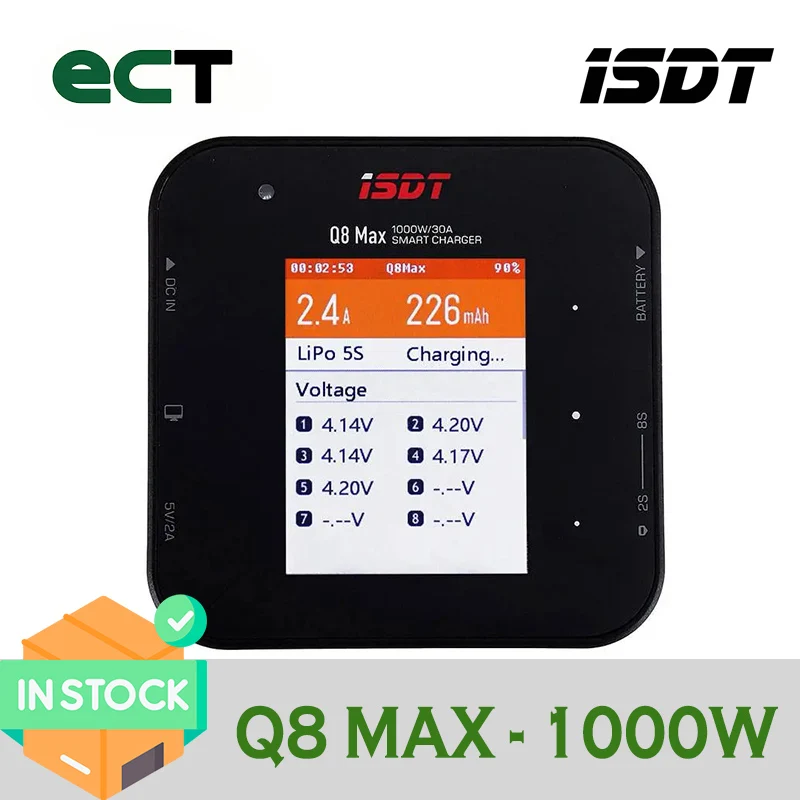 

ISDT Q8 Max BattGo 1000W 30A High Power Battery Balance Charger FPV Discharger for 1-8S Lipo Battery FPV Drone Quadcopter DIY