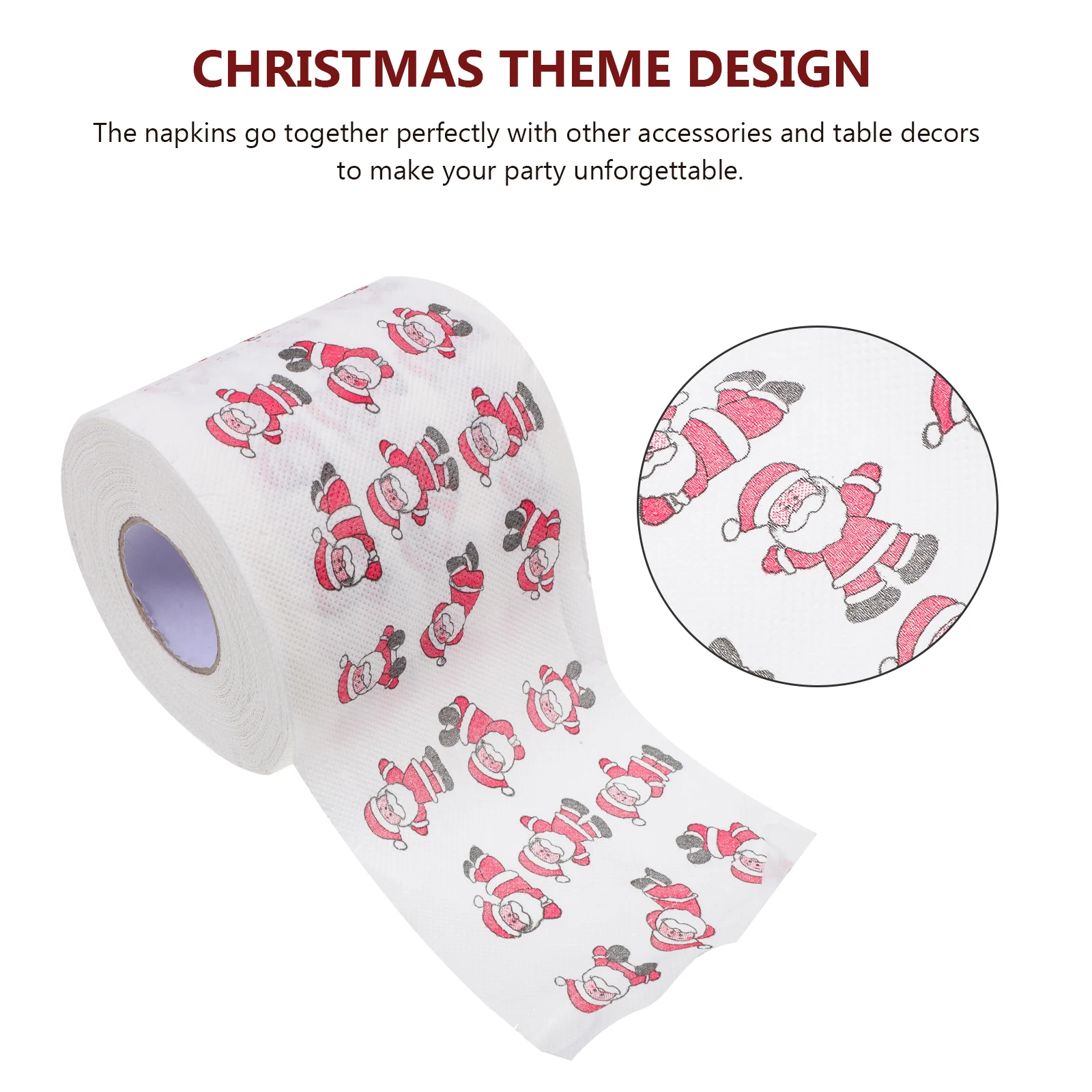 4 Rolls Face Christmas Toilet Shopping Paper Festival Printing Tissues Santa Themed