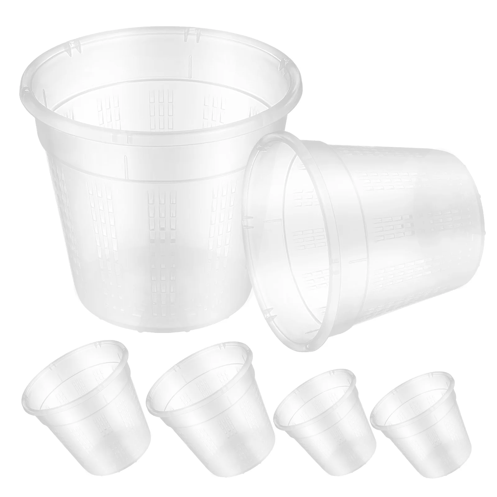 

6 pcs Clear Orchid With Drainage Holes Plant Transparent Flower Pots For Succulents Indoor Garden Nursery Containers Strong
