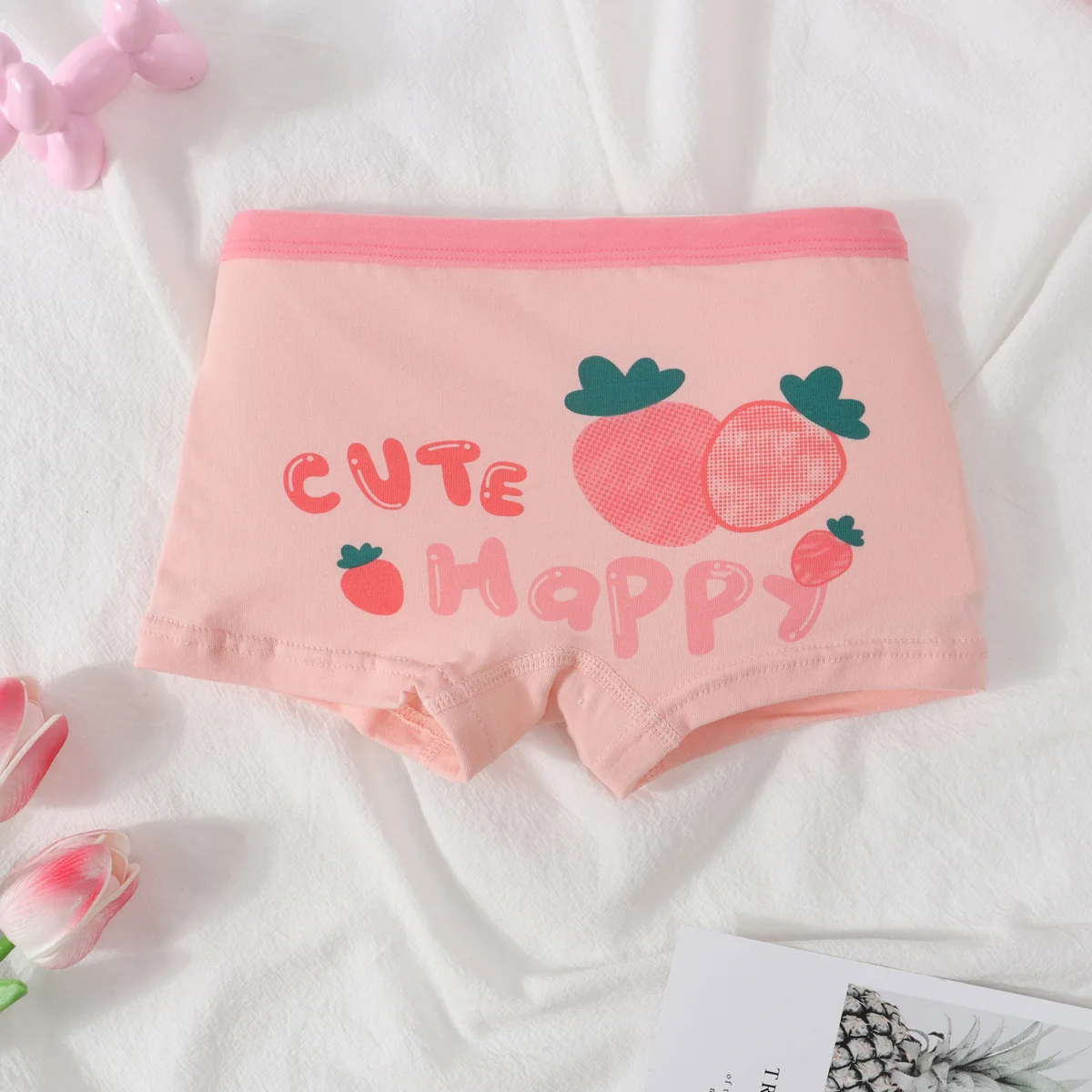 4Pcs Baby Girls Cartoon Printing Underpants Kids Underwear Cotton Panties Toddler Children Underwear 3-8Years 2024