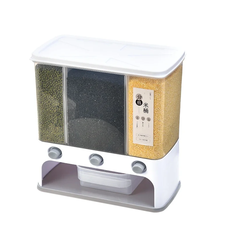 

Kitchen Container 10L Wall-Mounted Rice Box Moisture-Proof Insect-Proof Oatmeal Nuts Storage Sealed Jar Pet Dog Food Store Box