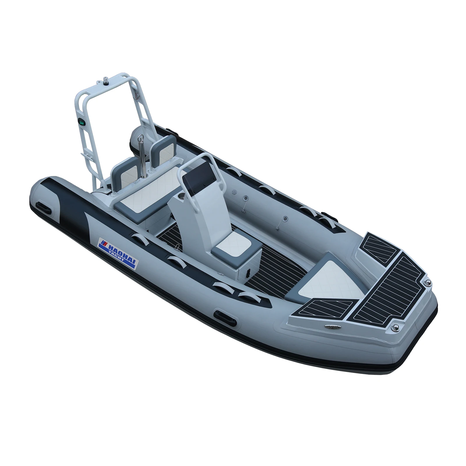 Electric Sport Yacht Rigid Boat Fiberglass Dinghy Inflatable Fishing Boat RIB390C Model 14ft Outboard Engine 1.2mm Stable