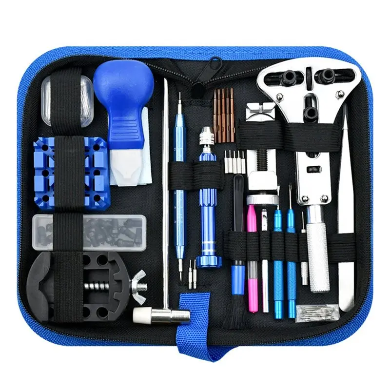 Watchmaker Band Link Watch Repair Tool Kit(212Pcs) With Opener Screwdriver Pin Hammer Set Clockmaker Accessories