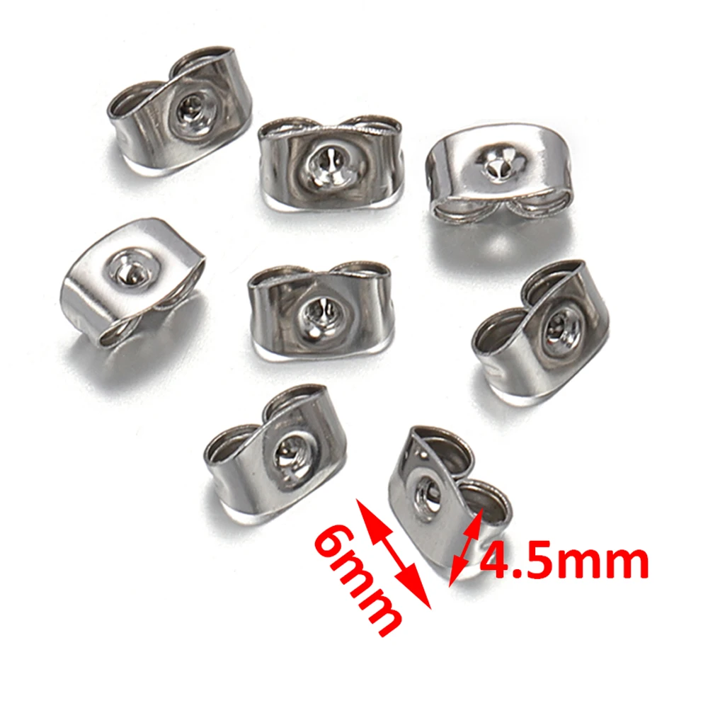 100pcs/20pcs 스테인레스 스틸 라운드 볼 귀 포스트 스터드 귀 백 오픈 링 골드 컬러 귀걸이 DIY 쥬얼리 도매 만들기