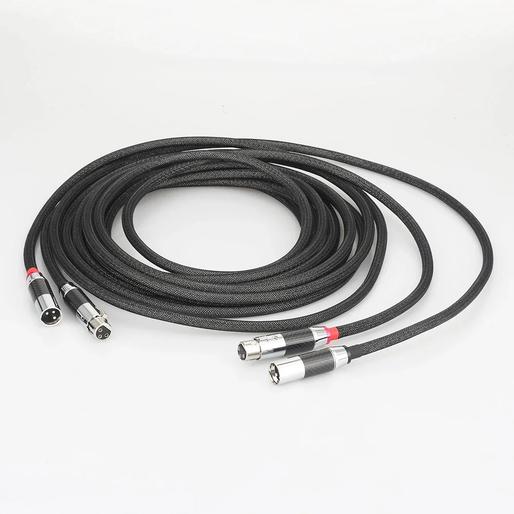 AX800 Audiocrast Pair 100% Pure Solid Silver XLR Analog Audio Interconnect Cable Stereo Balanced XLR Cable HIFI