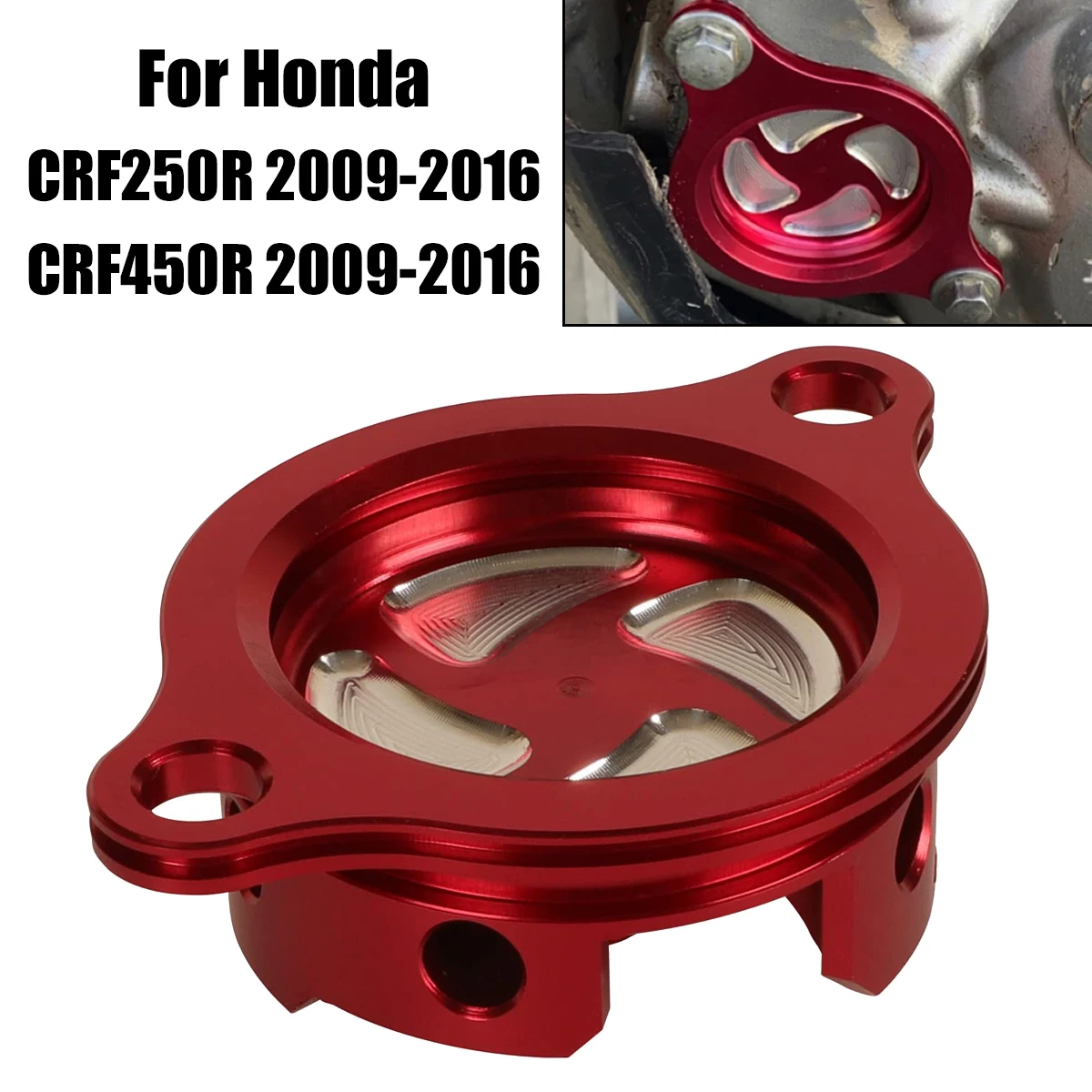 

Motorcycle Parts CNC Billet Oil Filter Cap Cover Plug For Honda CRF450R CRF 450R CRF 450 R CRF450X CRF 450X Motocross Dirt Bike