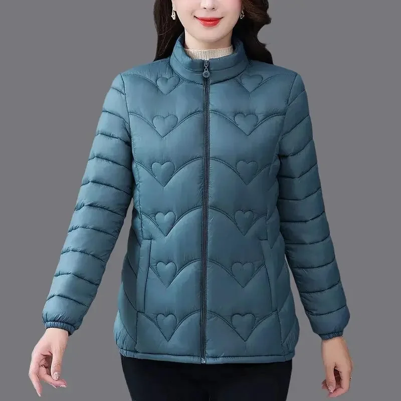 2024 New Winter Short Standing Collar Cotton-padded Jacket Loose Lightweight Warm Parkas Casual Pockets Cotton Coats Women\'s Jac