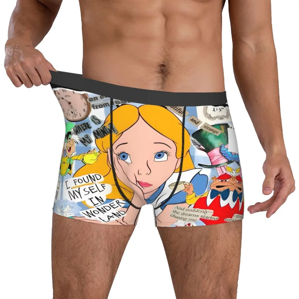 

Мужские боксеры Custom Alices Anime Wonderlandes, трусы с изображением Алисы и Королевы Сердец, модные трусы