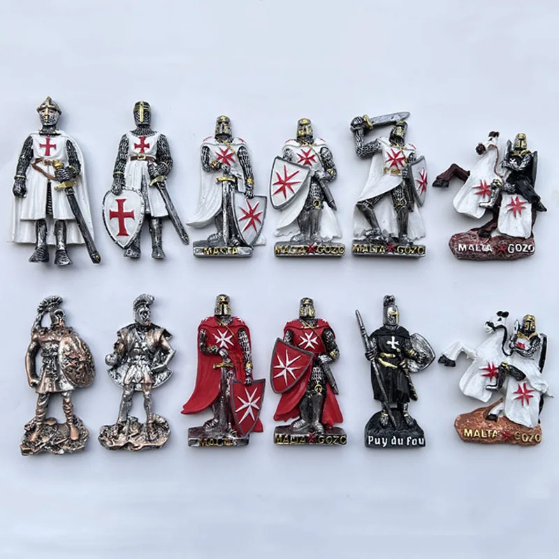 Knight Europe 3D Fridge Magnets Collection Handicraft Gift Tourism Souvenir Resin Refrigerator Magnets Sticker Home Decoration