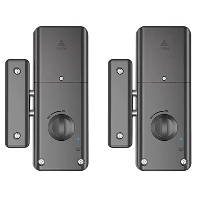 GROCE-2X Kunci Kartu IC Aplikasi Tuya Pintar untuk Pintu Kayu Kunci Bluetooth Kunci Pintu Elektronik Tanpa Bor
