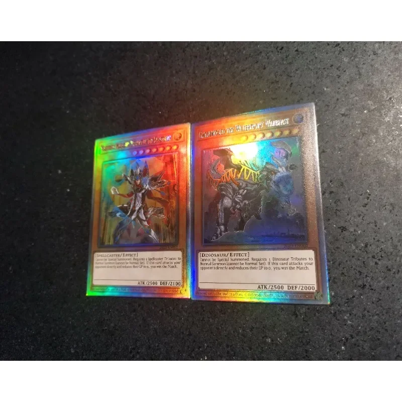 2PCS/SET YuGiOh Masterful Magician, Servant of The Sanctuary Self Made Refraction Flash Card Anime Classics Game Collection Card