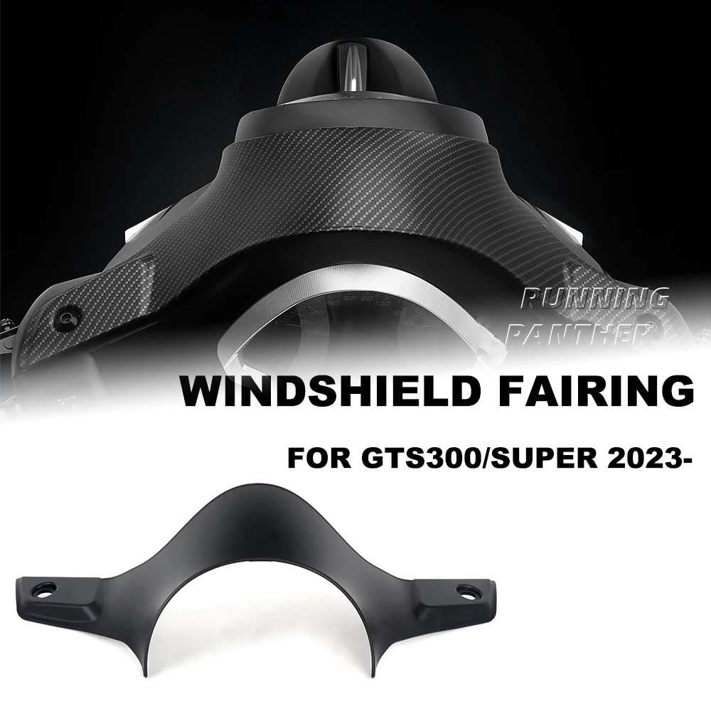 

For Vespa GTS 300 Super gts300 GTS300 2023 2024 New Motorcycle Front Travel Sports Sun Visor Windshield Carbon Fiber Black