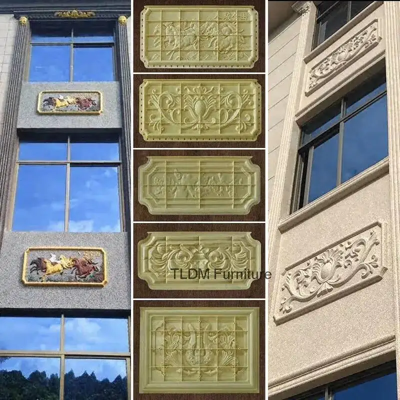 European Window Relief Wall Column Decoration Sticker Model Wall Exterior Cement Flower Mold Villa Mountain Roman Flower Mold Z