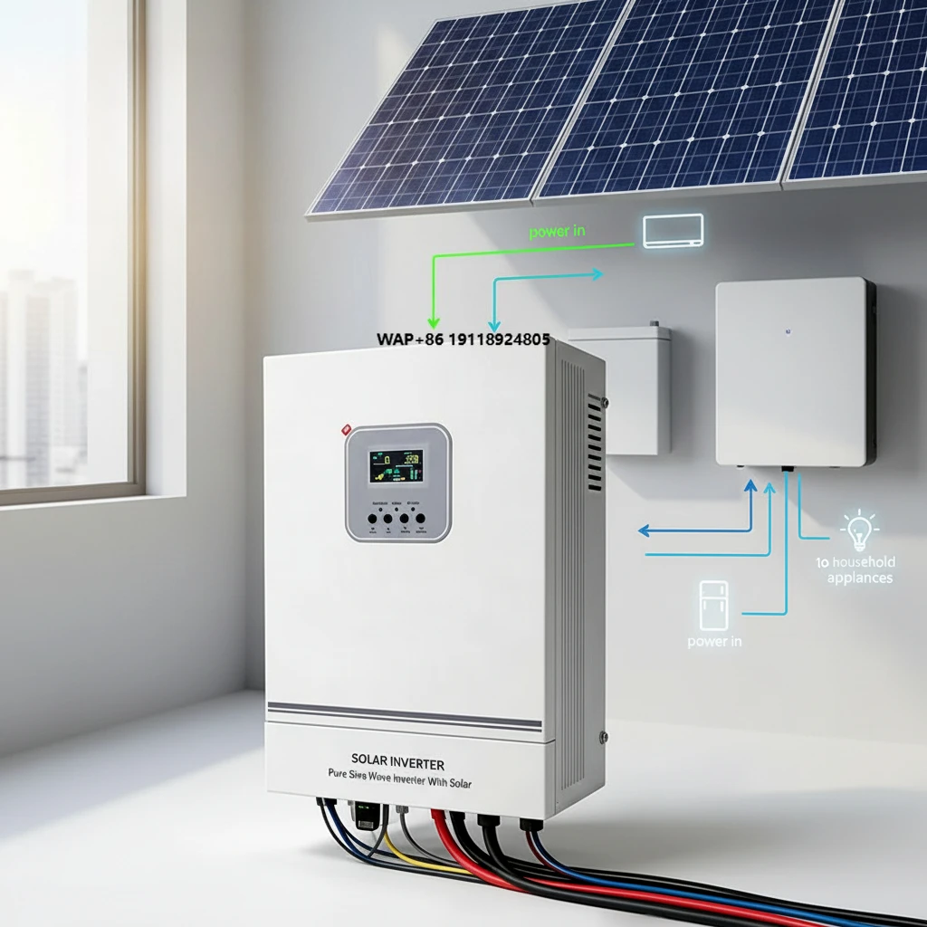 

Гибридный солнечный инвертор 5.5 кВт, 6.2 кВт, 10 кВт, 11 кВт для домашнего использования, автономная система накопления энергии