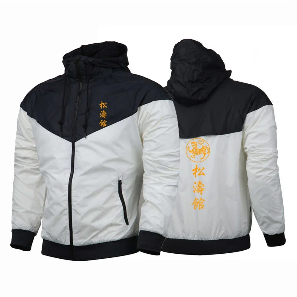 Shotokan Karate 2024 Spring and Autumn new style Men's Charge Coat printing Hooded Windproof Waterproof male fashion Jacket Top