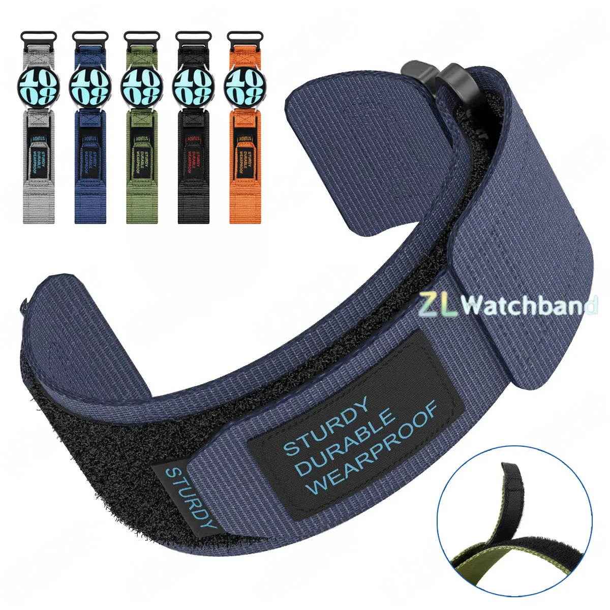 22mm 20mm Camouflage Nylon Strap for Samsung Galaxy Watch 7 6 5 4 40 44mm 6 Classic 43 47mm band for Huawei Watch GT4 3Pro Band