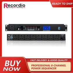 GAX-808S Professional Socket Power Conditioner Power Supply 8 Channel Controller Audio Power Sequencer for Sound System