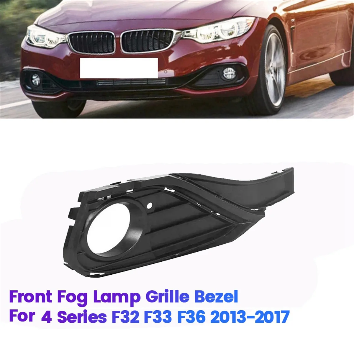 Right Front Fog Lamp Bezel Griill Cover 51117294834 for BMW 4 Series F32 F33 F36 2013-2017 Fog Light Close Grille