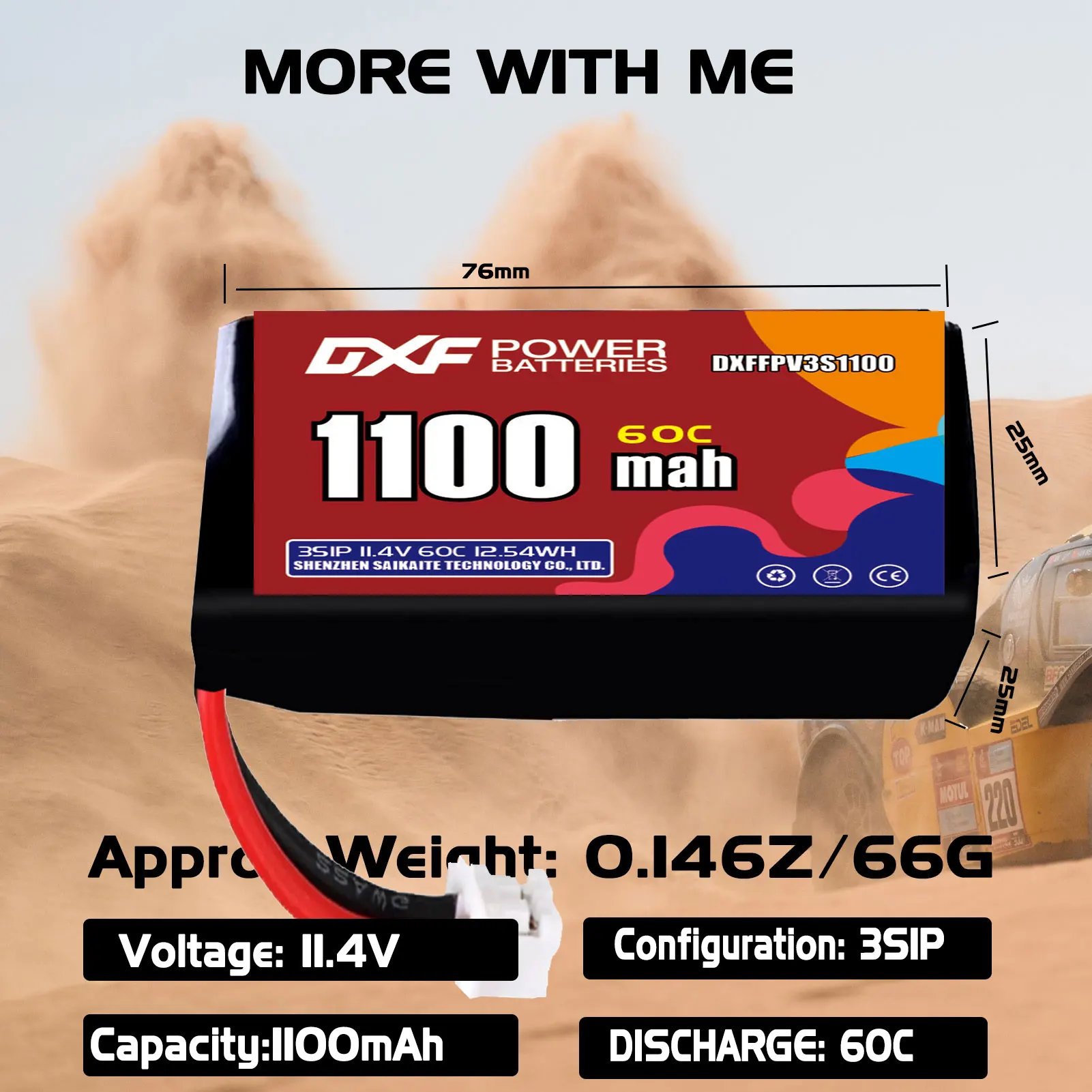 Bateria DXF Lipo 3S 11.4V 1700mAh 1550mAh 1300mA 1100mAh 380mAh 11.1V 350mAh 60C XT30 XT60 JST Plug para FPV Quadcopter Drone