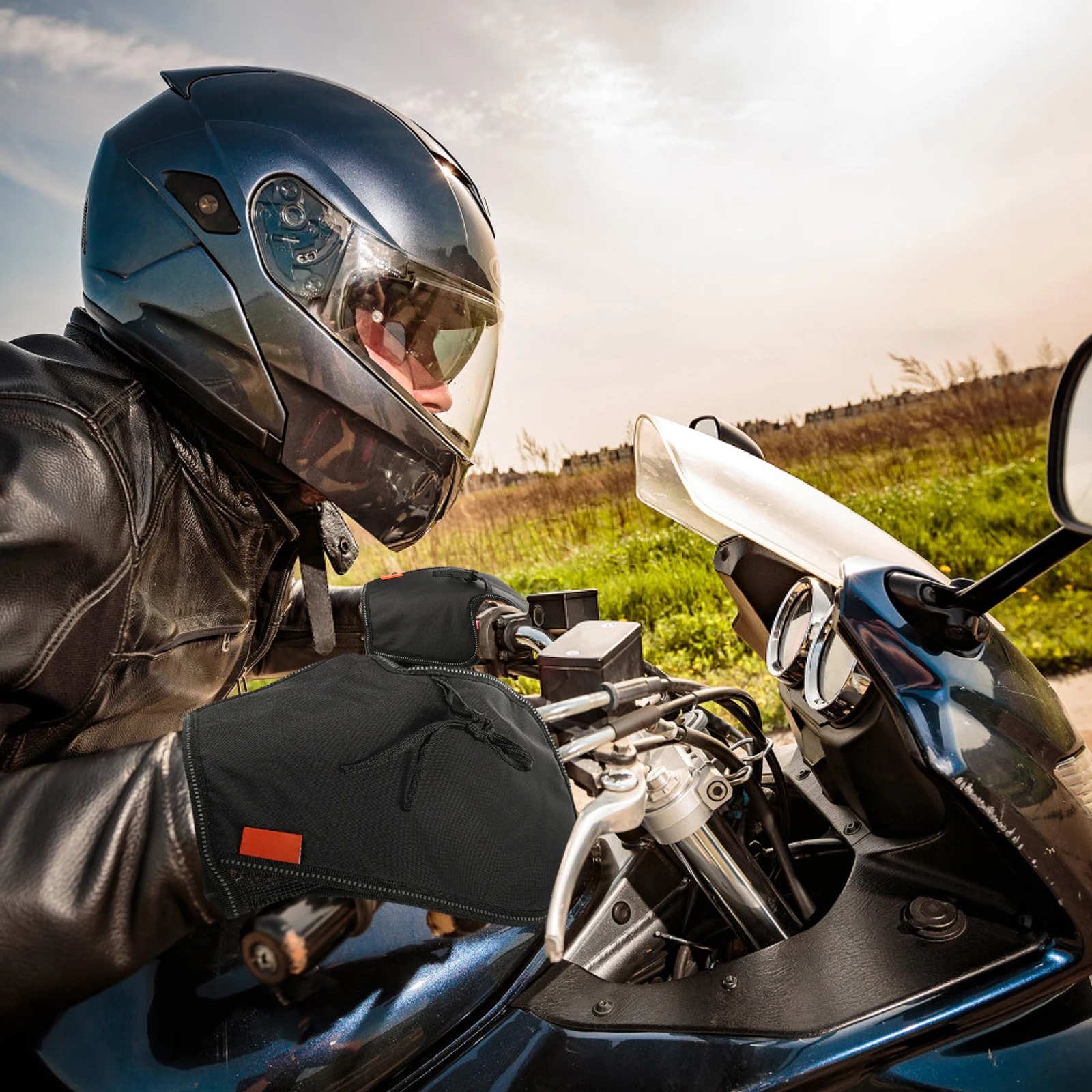 

Sun Protection Handlebar Gloves Cycling Covers Bike Mitts Motorcycle ATV Hand Warmers Cold Resistant Thermal Mittens Waterproof