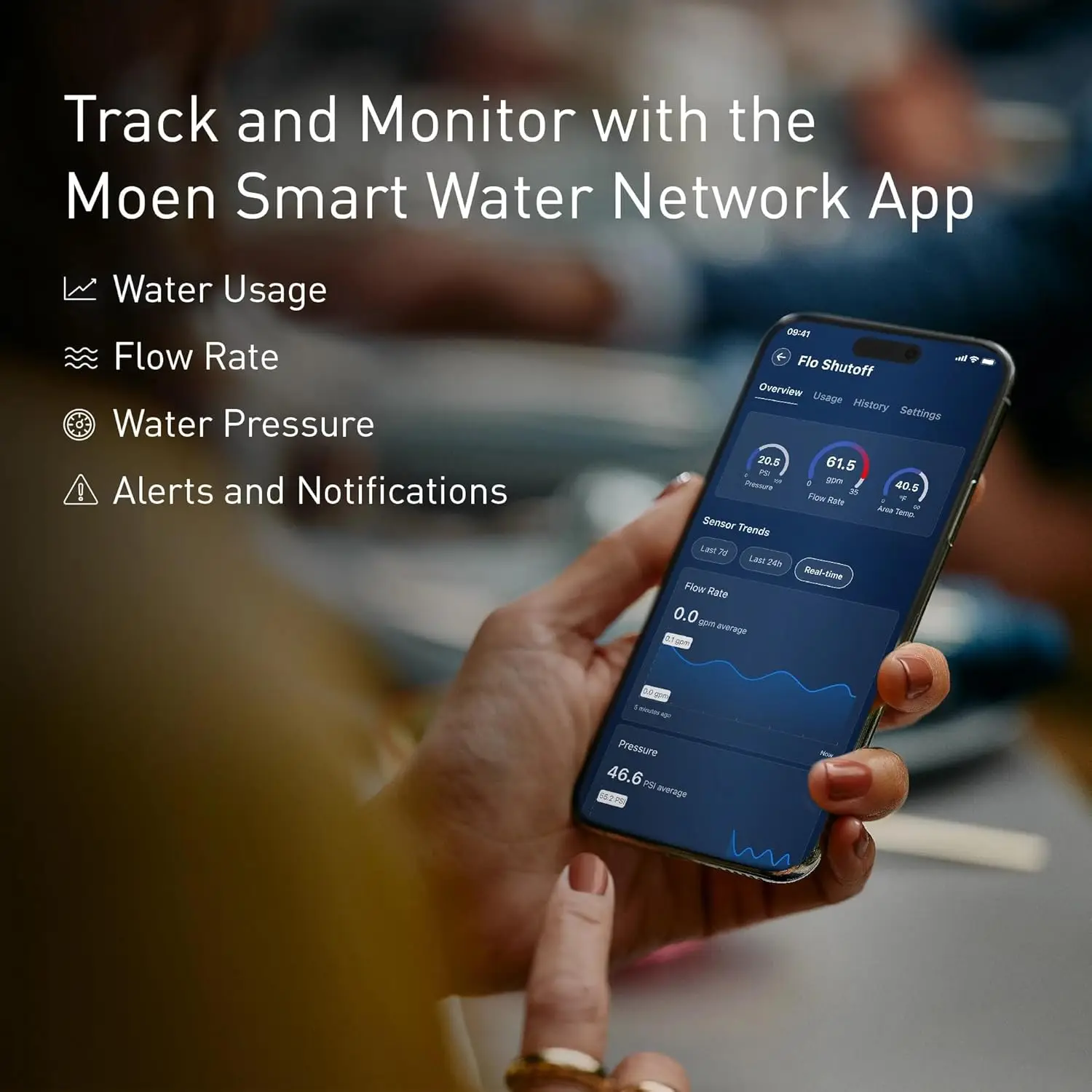 Flo-Monitor de agua inteligente y Sensor de apagado automático, Detector de fugas de agua conectado a WiFi para tubería de 1 pulgada de diámetro, 900-006