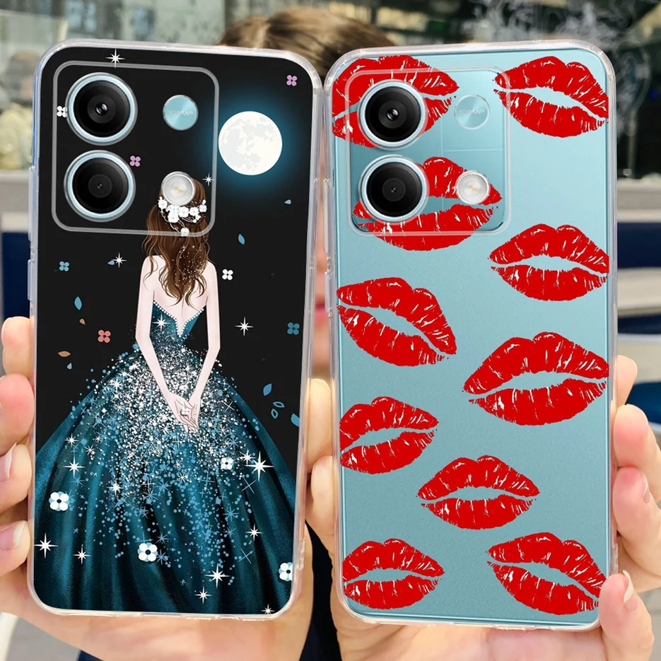 For Xiaomi Redmi Note 13 4G Case Luxury Painted Cover Clear Silicone Phone Case For Redmi Note 13 Pro Plus Note13 Pro Soft Shell