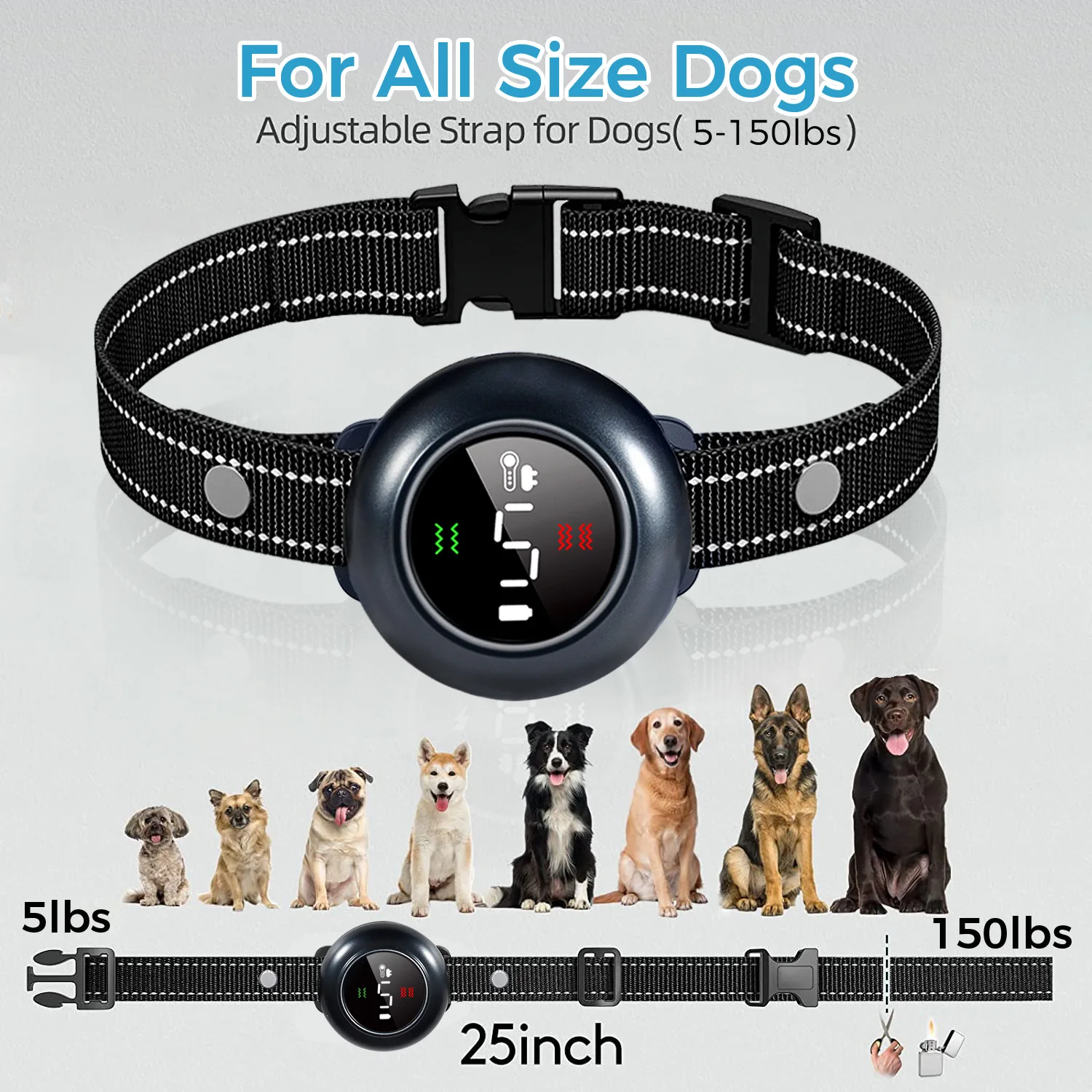 Dog training device, anti-barking device, intelligent digital display, long-distance remote control dog training artifact