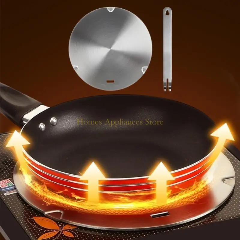 Adaptador indução aço inoxidável D0AB com alça destacável para cozinha cozinha