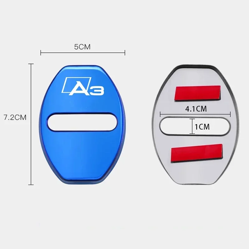 For Audi A3 Logo A4 A5 A6 A7 A8 4pcs Car Door Lock Anti-rust Cover Case Protective Stickers Badge Interior Decoration - view 3