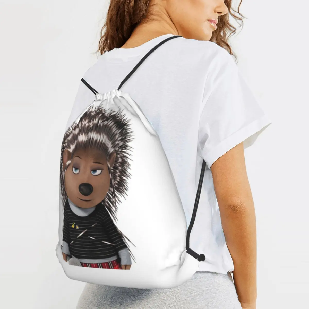 

Ash Sing Movie Character Backpacks Portable Drawstring Bundle Pocket Storage Bag Book Bags for Man Woman School