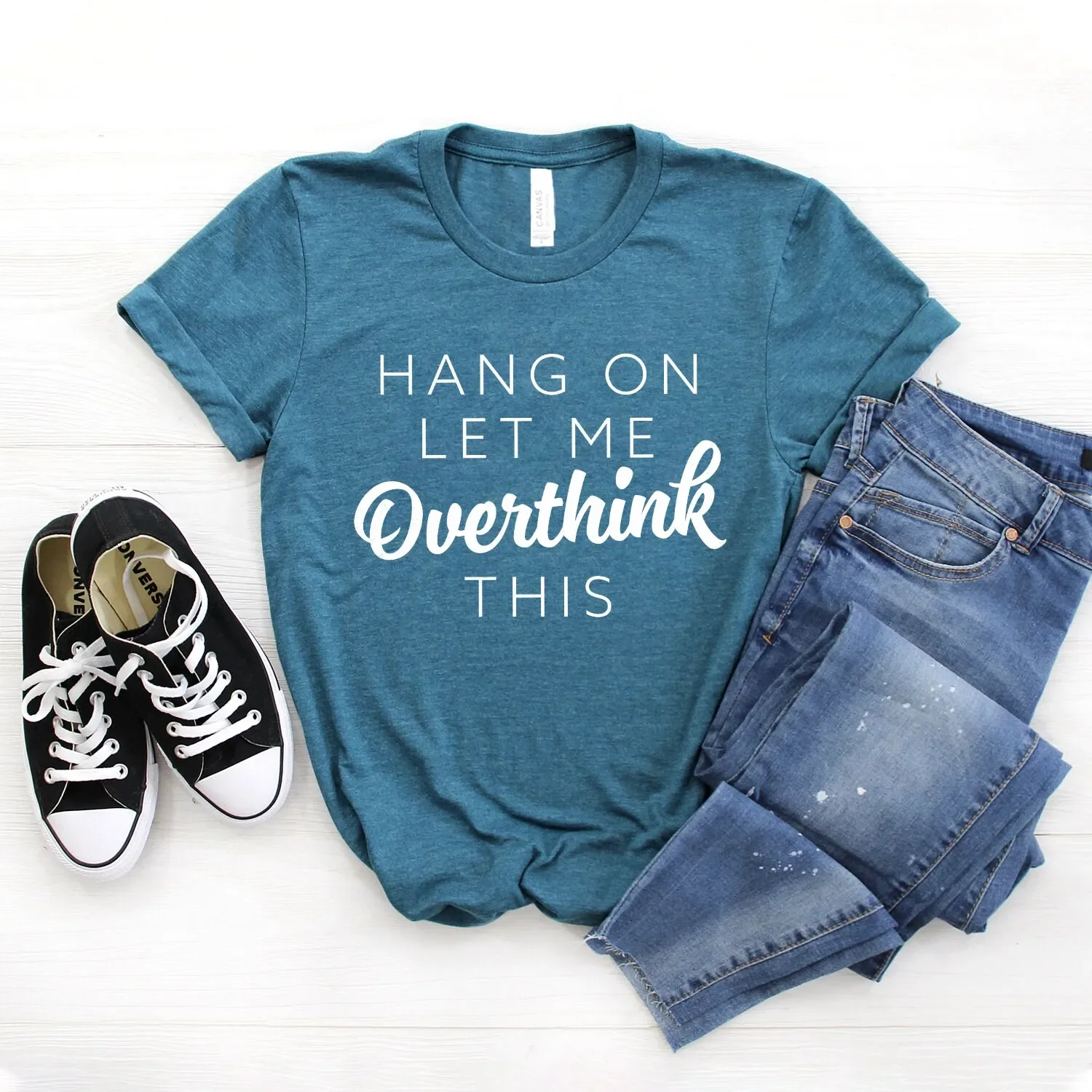Sarcastic T Shirt Hold On Let Me Overthink This Mom Mommy Funny Anxiety Softstyle