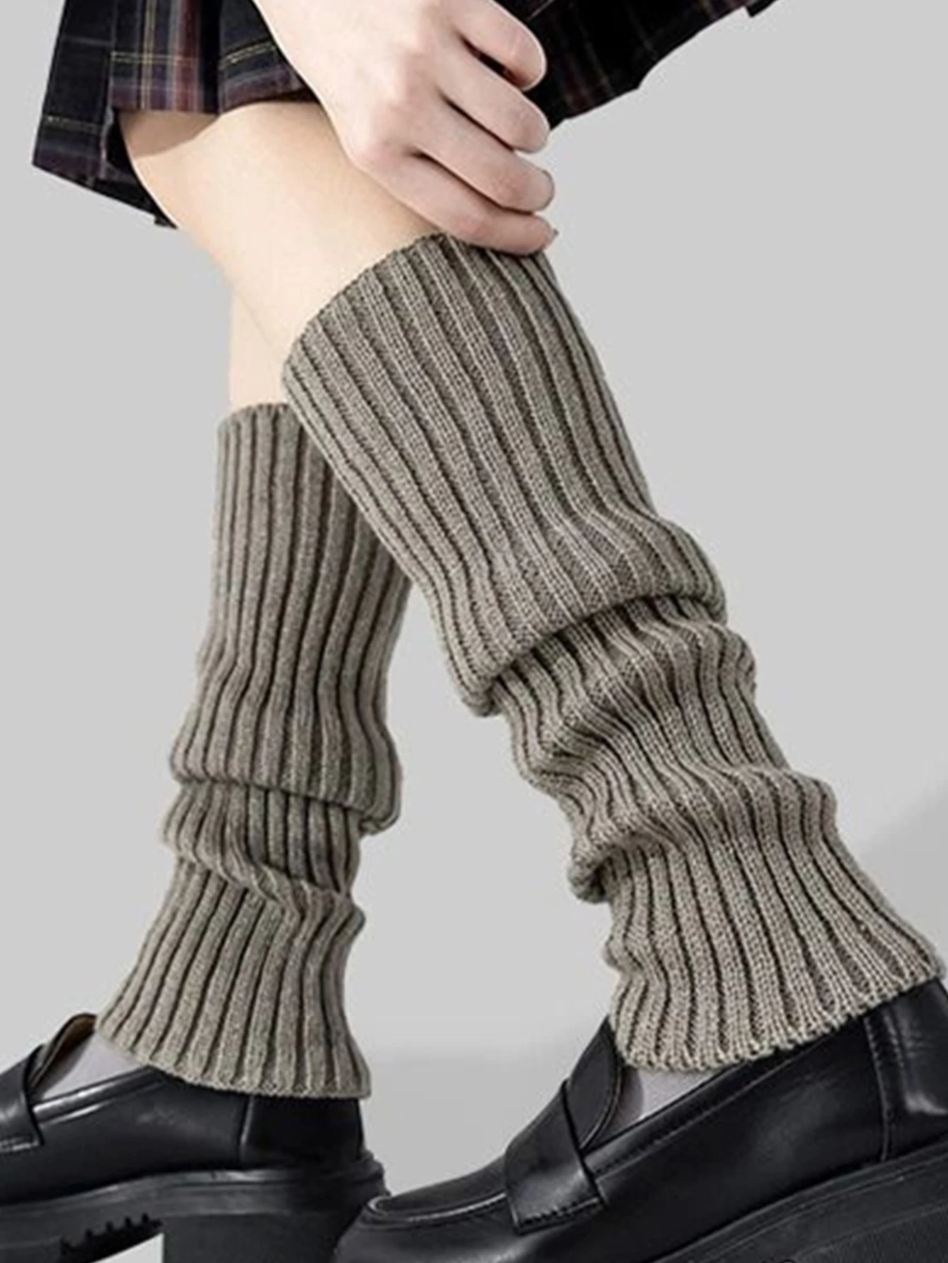 1 Paar weiche und modische, vielseitige, vertikal gestreifte Beinbezüge im College-Stil für Damen im Herbst und Winter