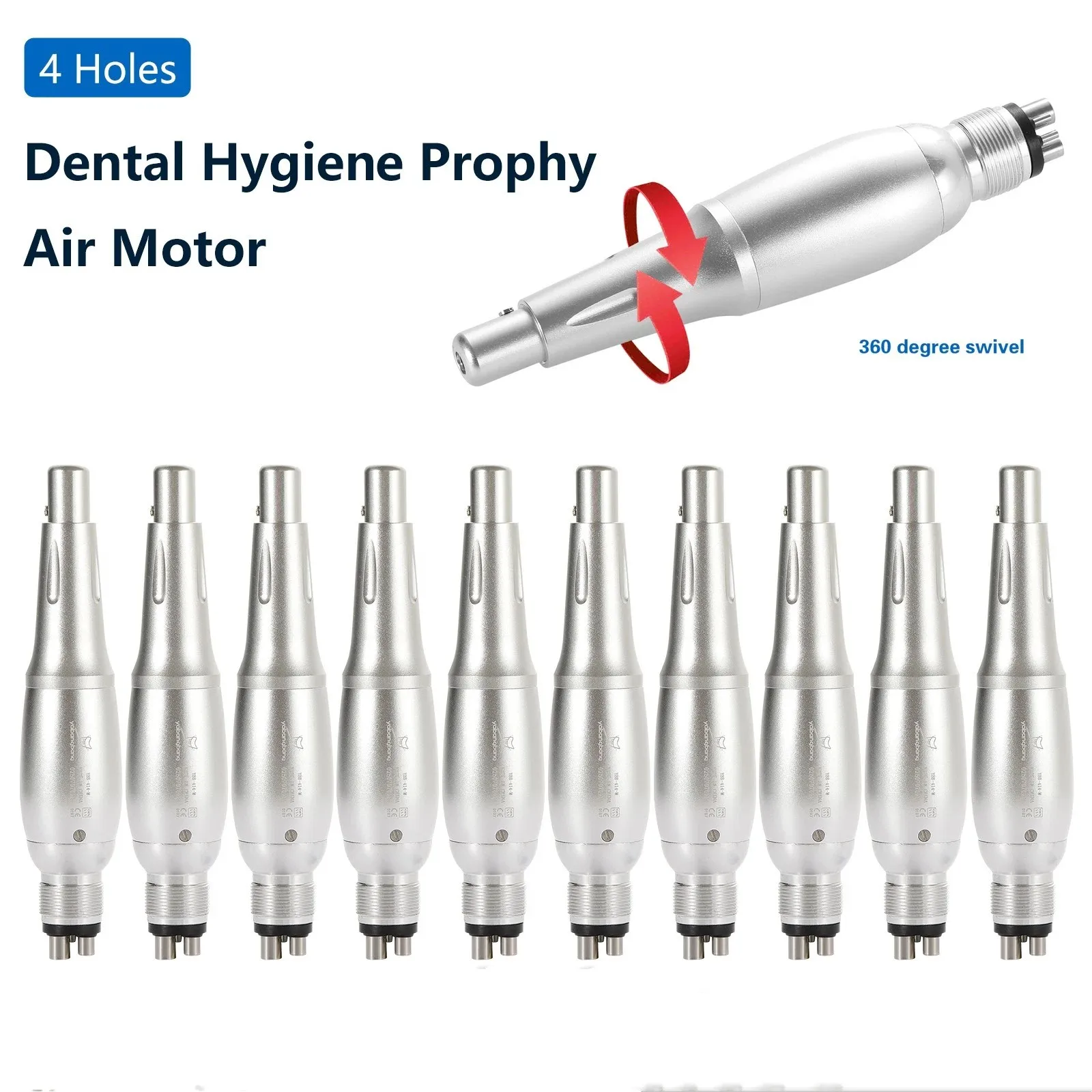 

1-10PCS 360° Swivel Dental Hygiene Prophy Handpiece Air Motor 4Hole 4:1 Nose Cone For Nsk